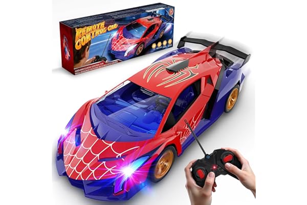 ZIROKAY Spider Remote Control Car with Multi-Color Flash Lights, Drift RC Cars, Spider Toys Gifts for 3 4 5 6 7 8 9 10 Year O