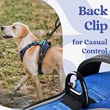 rabbitgoo Dog Harness Large No-Pull Front Back Clips Reflective Blue L view 8