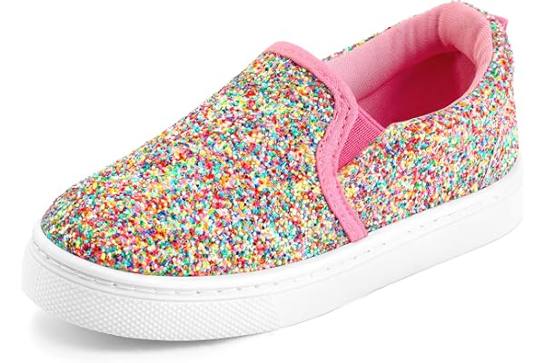 K KomForme Toddler Sneakers for Girls Boys Slip On Canvas Walking Shoes | Lightweight, Comfortable