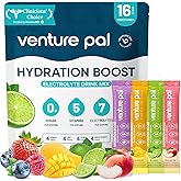 Venture Pal Sugar Free Electrolyte Powder Packets - Liquid Daily IV Hydration Packets | Electrolytes Drink Mix with 5 Vitamins & 7 Electrolytes | Keto Friendly | Non-GMO | Certified Vegan | 16 Sticks