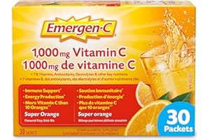 Emergen-C® Super Orange (30 Count), 1000mg Vitamin C / Electrolytes / B Vitamins Mineral Supplement