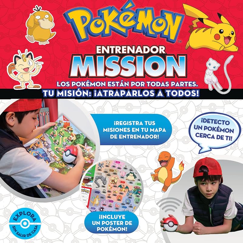 Erase - jogo de tabuleiro interativo pokémon mission, torne-se um treinador pokémon e pegue todos eles. jogo de treinador, aprenda curiosidades sobre seu pokémon favorito (19442)