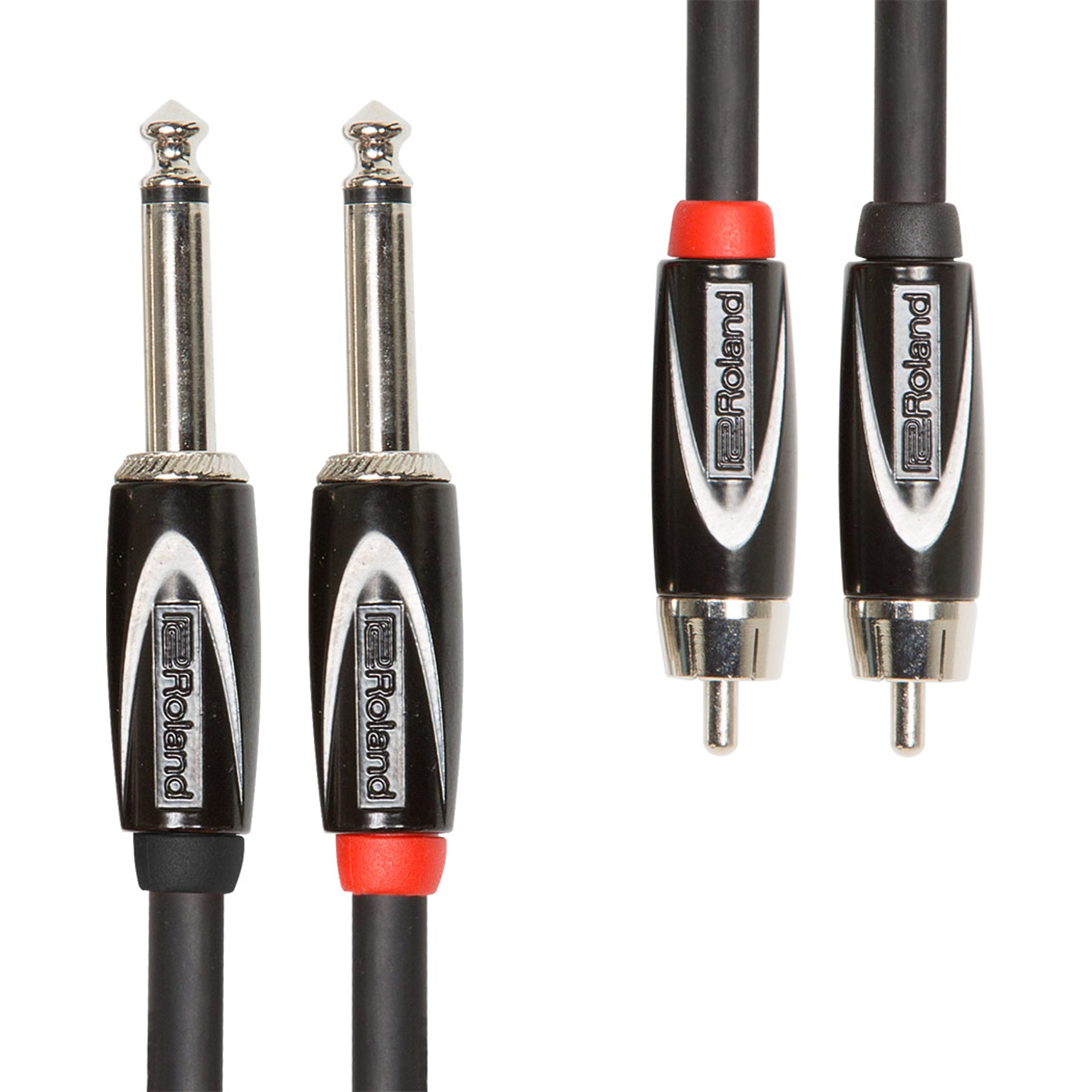 ROLAND,15 ft./4.5m Black Series Interconnect Dual Cable—1/4-Inch To Rca, 15Ft / 4.5M - Rcc-15-2R28