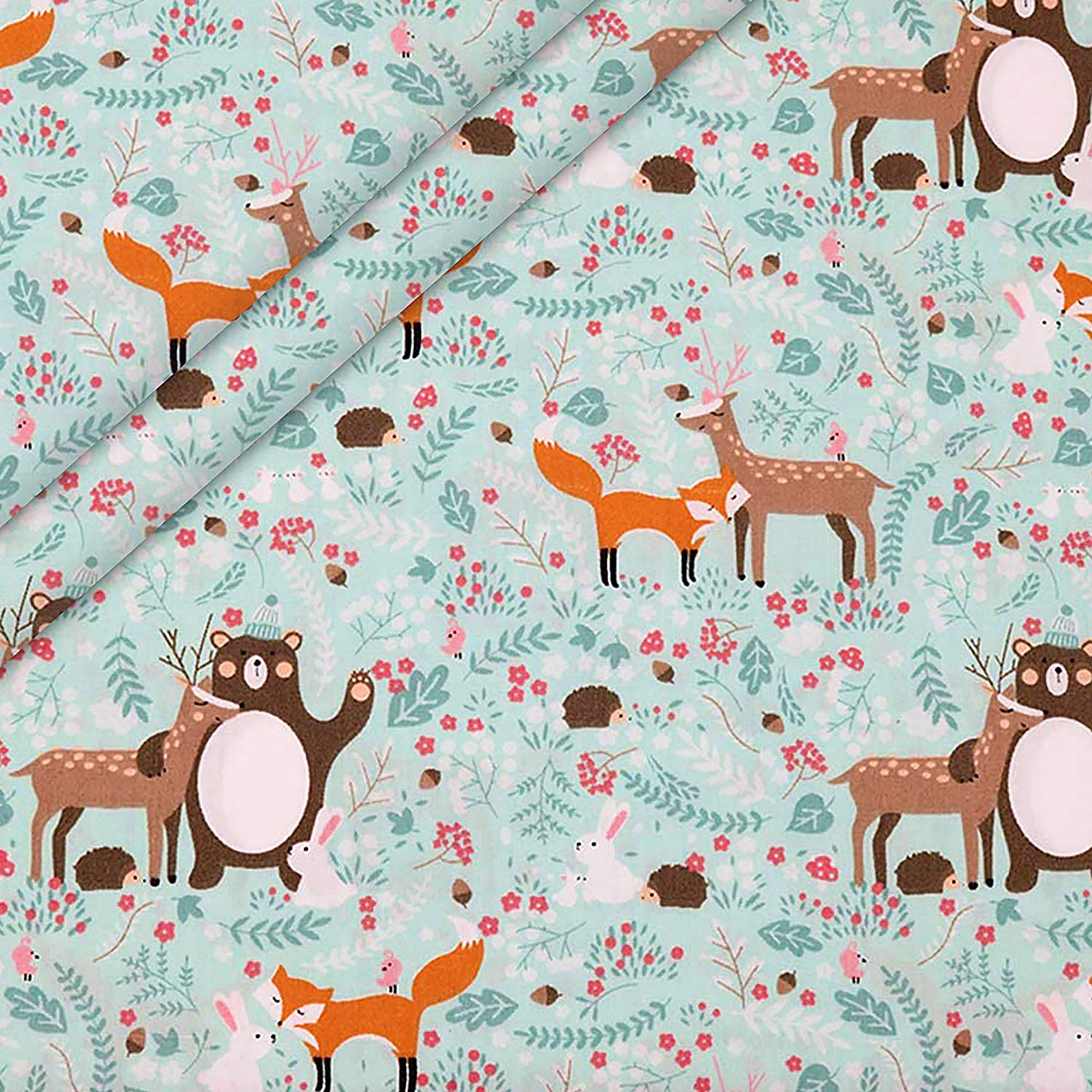 Aubliss 8pcs Fat Quarter Fabric Bundles 100% Cotton 19.6'' x 19.6''(50cm x 50cm) Quilting Cotton Craft Fabric Pre-Cut Squares Sheets for Patchwork Sewing Quilting Crafting(Forest)