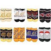 Bioworld Naruto Shippuden Boy's Hidden Leaf Kanoha Anime Mix and Match Ankle Socks 8 Pair