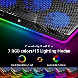 TECKNET Laptop Cooling Pad RGB 5-Quiet Fans 12-19 Inch with 2 USB Ports view 5
