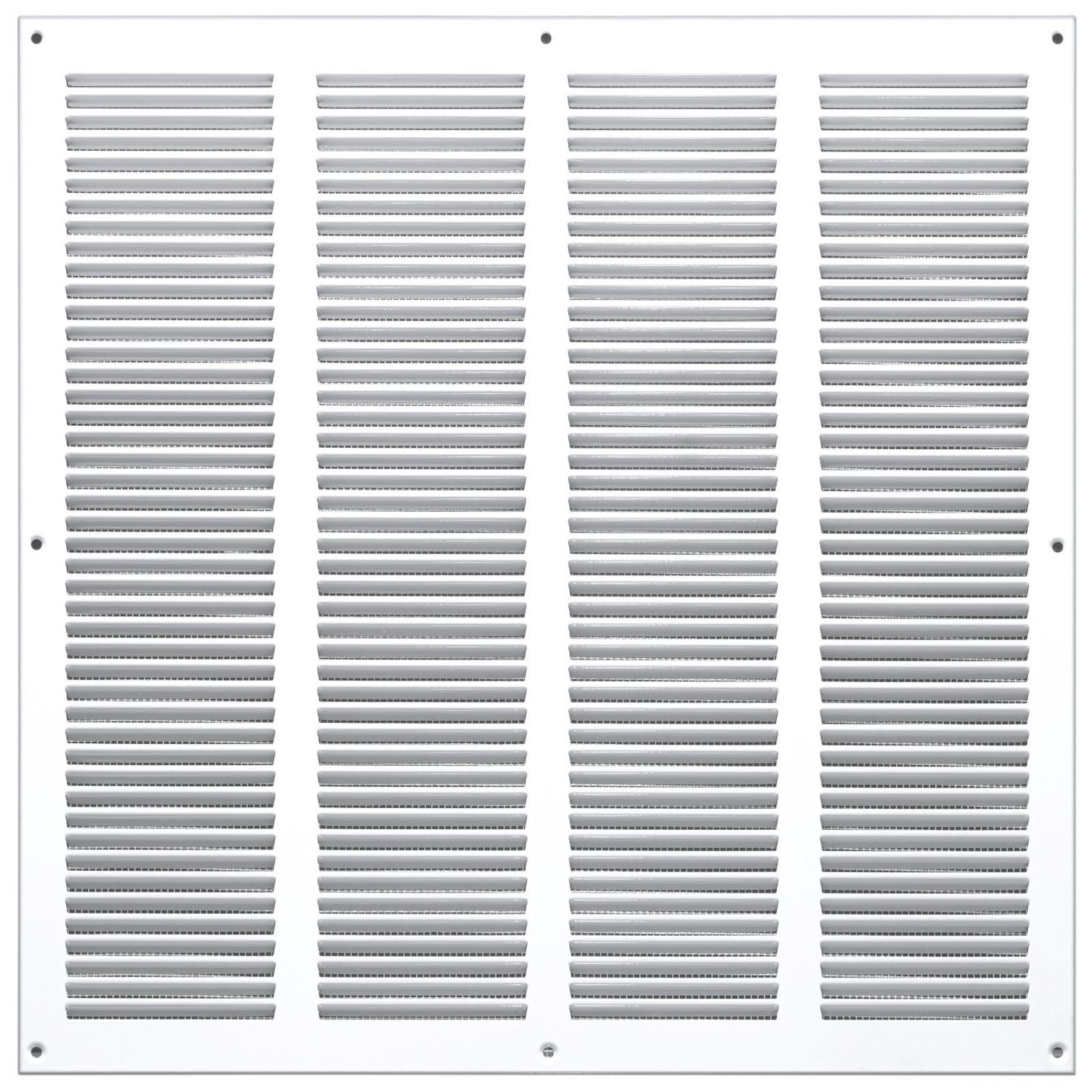 Steinberg14 White 400x400mm Metal Air Vent Cover with Insect Mesh - 16x16 inch Ventilation Grille - Air Vent Register for Walls and Ceilings - Ventilation Cover for Outdoor and Indoor