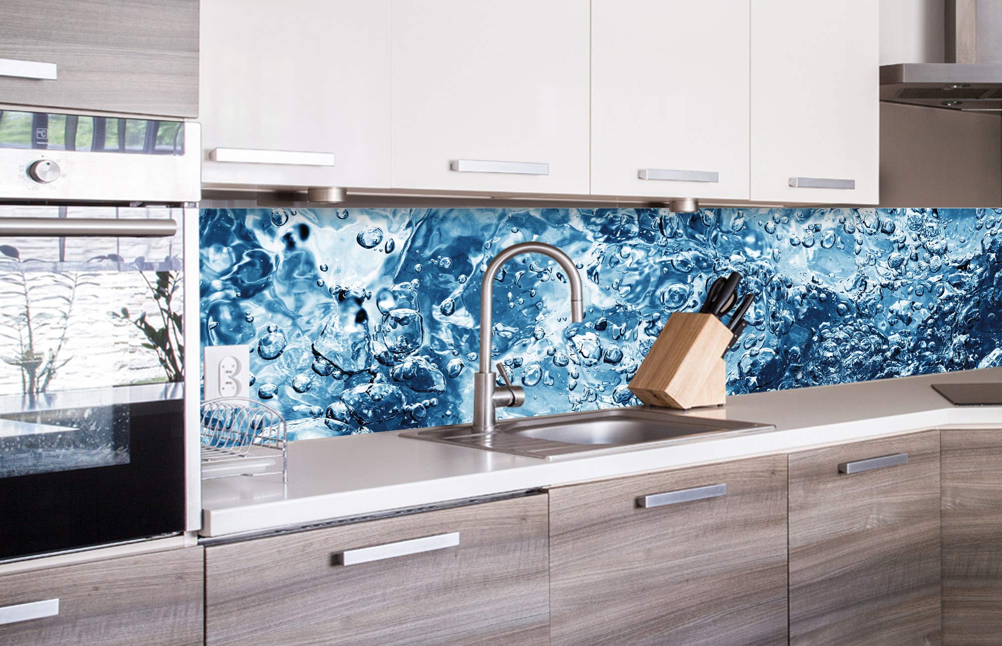 DIMEX LINE Peel and Stick Kitchen Backsplash Sticker Sparkling Water | Waterproof Decorative Wall Foil for Kitchen | Made in EU - 260.00 × 60.00 cm