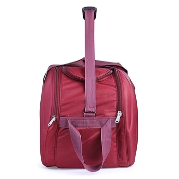 Bags Bazar Polyester 35 L Wine Red Soft Sided Travel Trolley Duffle Bag (20x8x14 Inch)