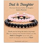 FYUKISS Father Daughter Matching Bracelet Natural Stone Jewelry -Gifts Ideas for Fathers Day Birthday