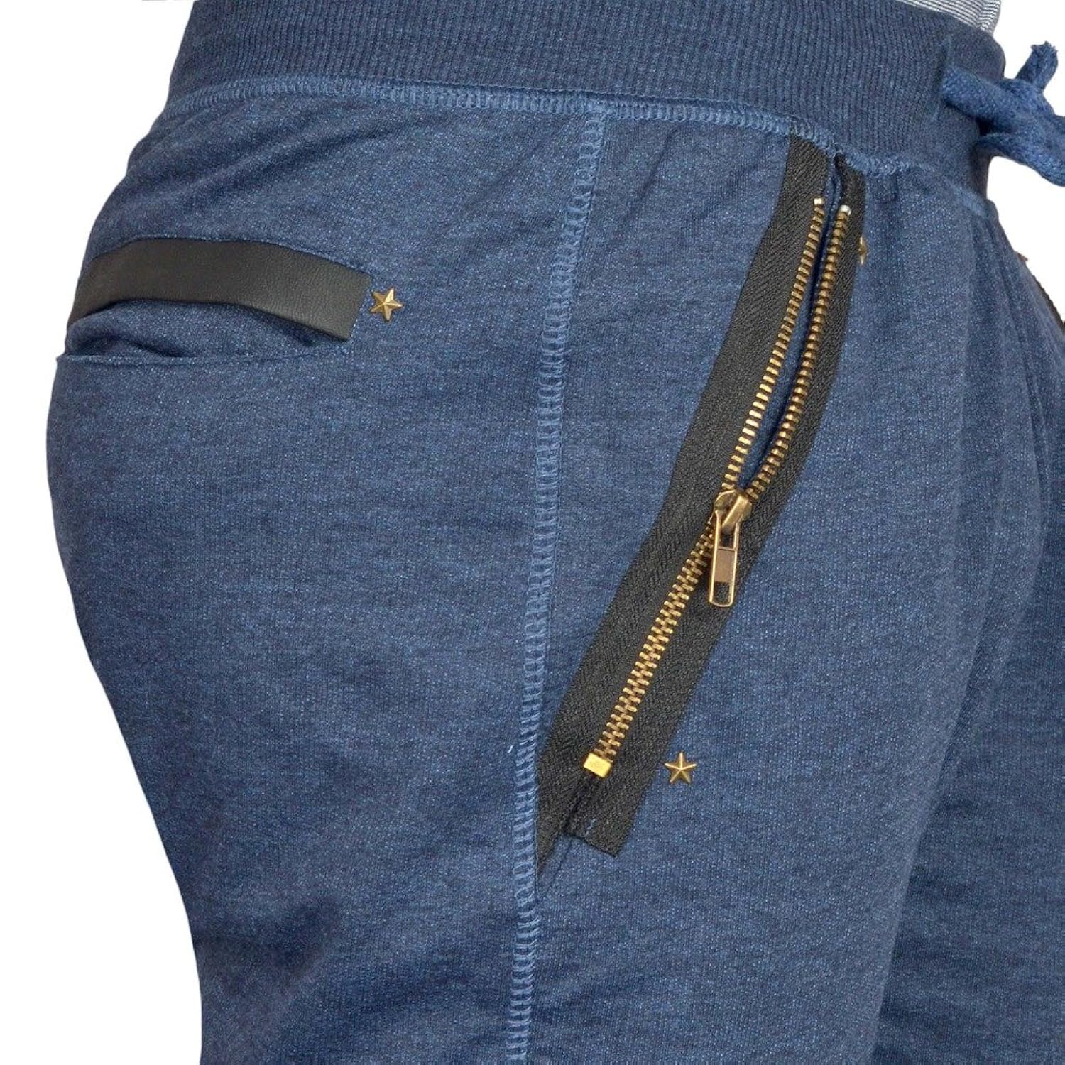 light blue star zipper slim fit loungewear lower