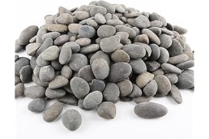CJGQ 18 Pounds Natural River Rocks Mexican Beach Pebbles for Garden Landscape Stone Paving Stone Grey (1Inch)