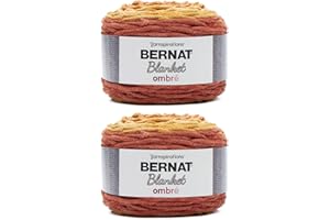 Bernat Blanket Ombre Orange Crush Ombre Yarn - 2 Pack of 300g/10.5oz - Polyester - 6 Super Bulky - 220 Yards - Knitting, Crocheting & Crafts, Chunky Chenille Yarn