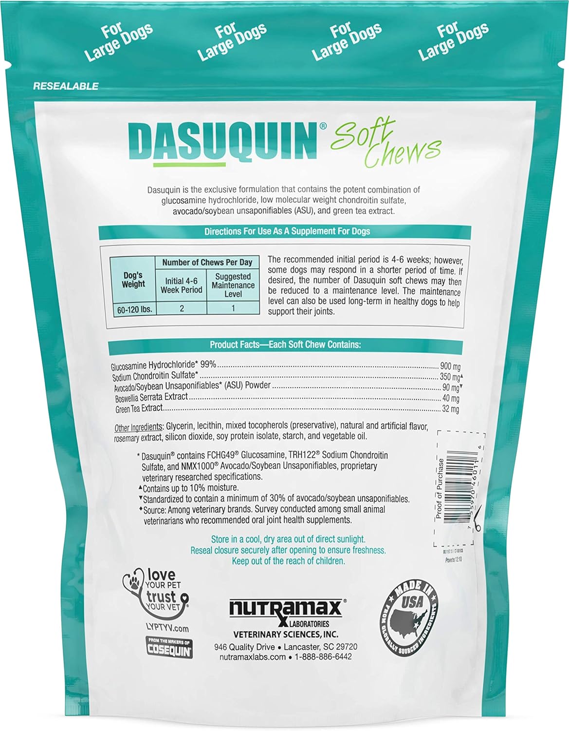 dasuquin with msm for large dogs soft chews 150 soft chews