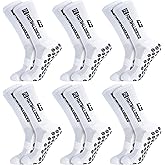 GGSTDDUP 6 Pairs Grip Soccer Socks for Men Anti Slip Athletic Socks Non-Slip Sports Football Basketball Socks with Grip Pads