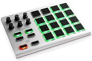 Xjam Mobile Studio MIDI Pad Controller - Apple-style ultra-thin aluminum frame, velocity-sensitive, polyphonic aftertouch, pl