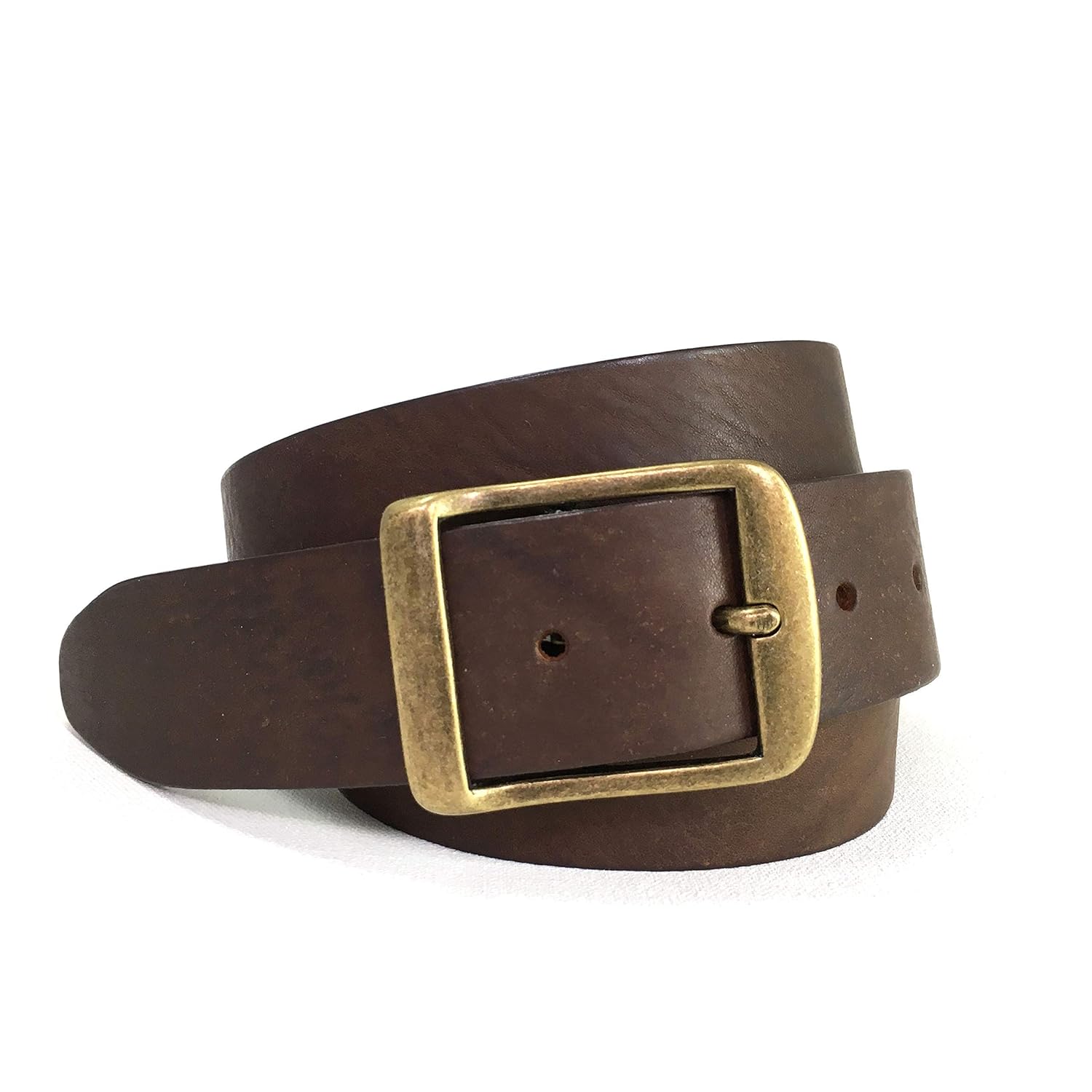 leather belt brass buckle