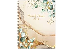 FETEULO Monthly Planner 2024-2025 - 2 Year Monthly Calendar/Planner 2024-2025, Jan 2024 - Dec 2025, 9" x 11", 24 Monthly Tabs, Two-Side Pocket, Twin-Wire Binding, Note Pages, Holidays & Julian Dates