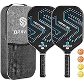 Bravixs Pickleball Paddles Set of 2 USAPA Approved T700 Raw Carbon Fiber Pickleball Paddle, Friction Surface Pickleball Rackets with 4 Balls 1 Pickleball Bag, Pickle Ball Paddle Set for Men and Women