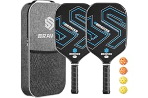 Bravixs Pickleball Paddles Set of 2 USAPA Approved T700 Raw Carbon Fiber Pickleball Paddle, Friction Surface Pickleball Rackets with 4 Balls 1 Pickleball Bag, Pickle Ball Paddle Set for Men and Women