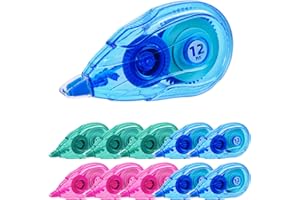SIFNIEA White Out Correction Tape, 10 Pack Tape white out Easy To Use Applicator for Instant Corrections, 39.4 ft Each Whiteout Tape for Study Supplies and Office Products Three colors