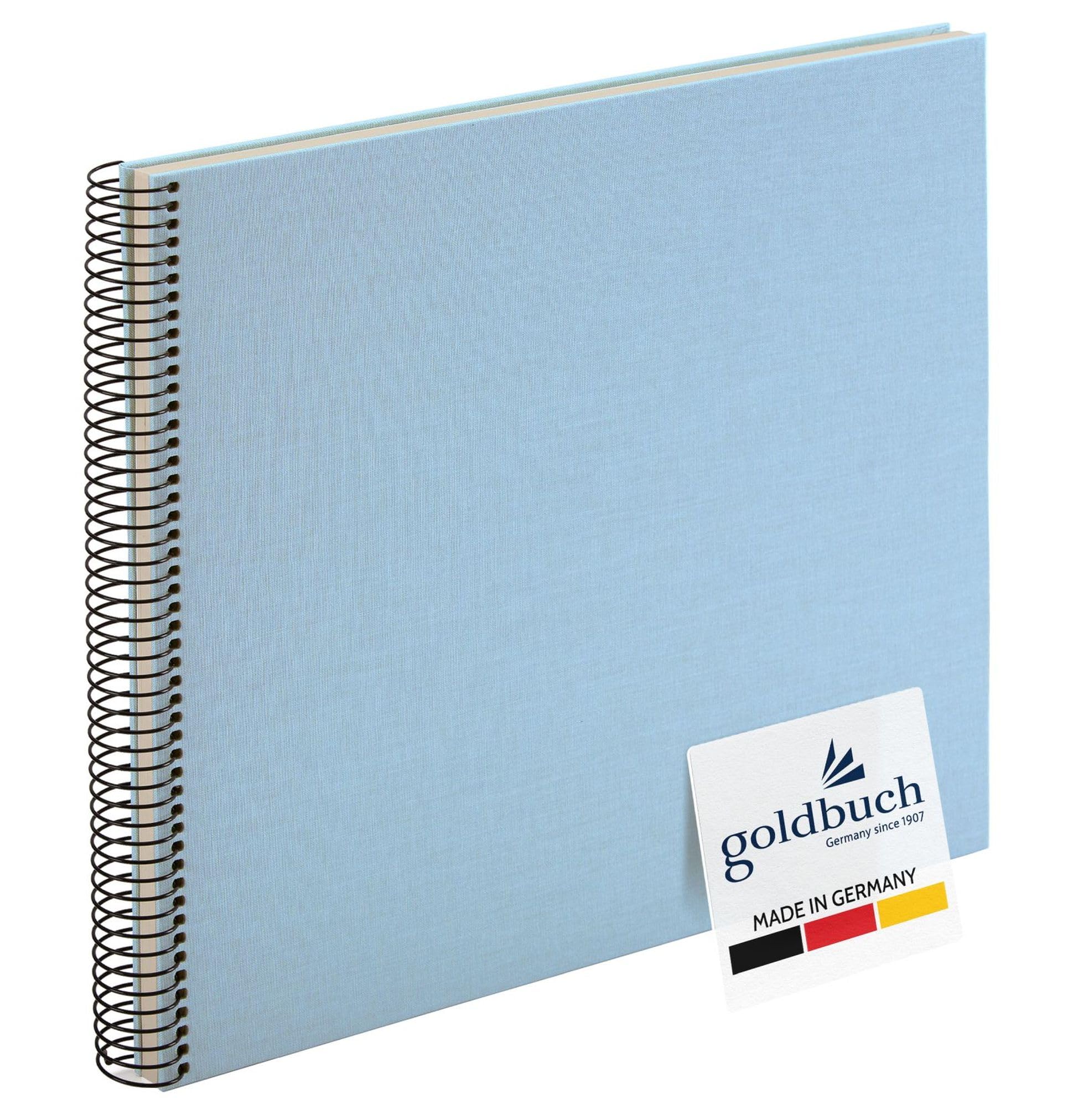 goldbuch Bella Vista 25 829 Spiral Album Sky Blue Photo Book 35 x 30 x 2.8 cm Photo Album 40 White Pages Picture Album Cover Linen Photo Album Landscape Photo Book Sky Blue