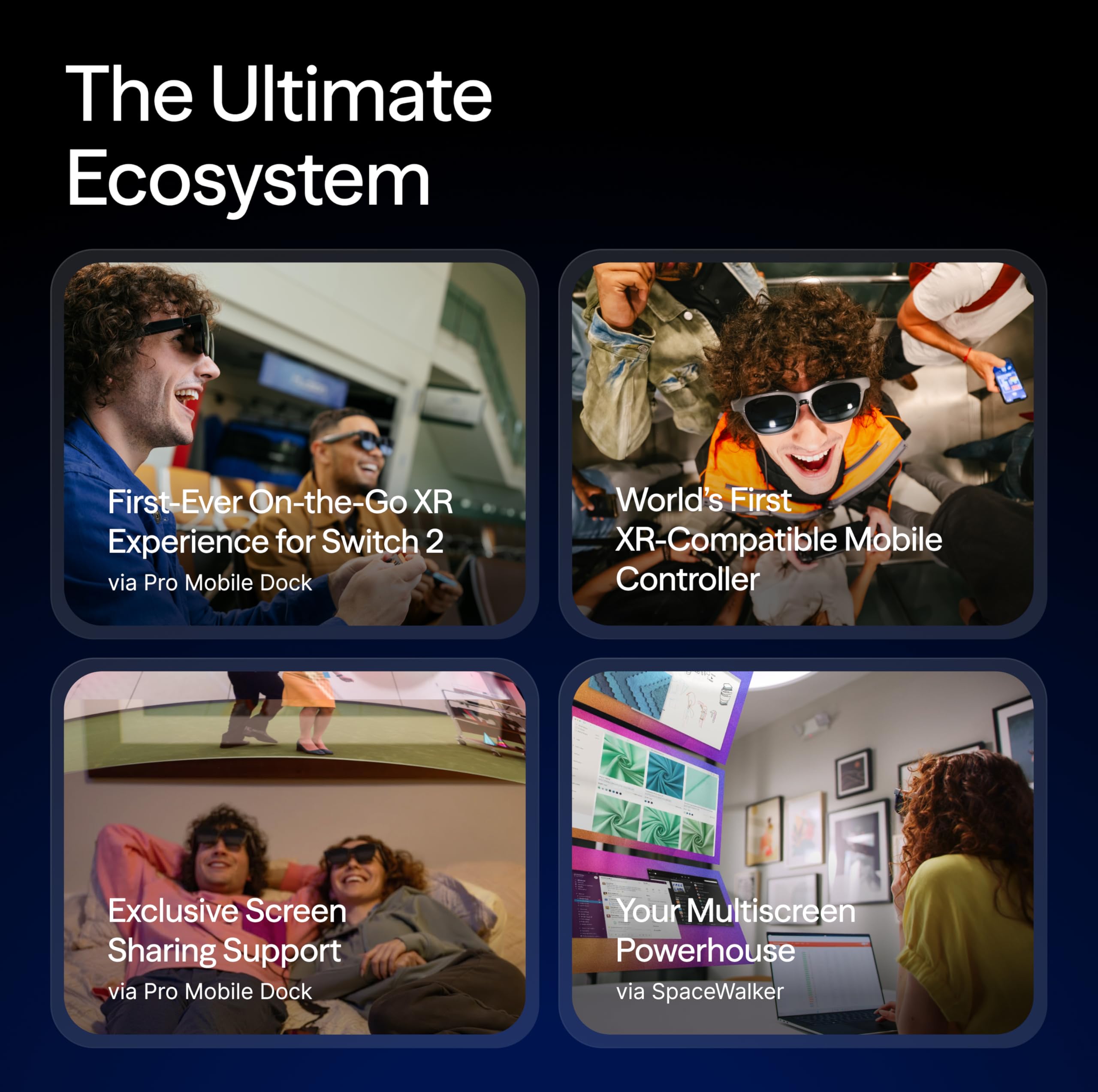 VITURE Luma Pro XR Glasses — 152” 1200p Ultra Sharp Display, 1000 Nits, 52° FOV, Dimming Adjustments, AR Glass for iPhone 17/16/15, Android, Mac, PC, Steam Deck, First-Ever XR Experience for Switch 2