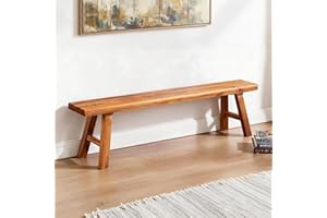 TAIBAHONG Wood Bench Indoor, Rustic Farmhouse Narrow Entryway Bench with Solid Wood, Durable and Sturdy Skinny Benches For Dining Room, Kitchen Porch, End of Bed, Other Narrow Spaces (39.3 * 10.2 * 17.7)