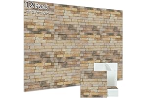 TUTMYREA 12 Pack Acoustic Panel, 12 X 12 X 0.4 Inches Self-adhesive Soundproof Wall Panels, High Density Sound Dampening Panels, Brick Pattern Flame Resistant Noise Reducing for Recording Studio, Office, Home