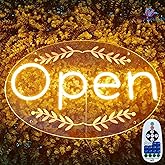 LED Open Sign for business – Super Bright - Remote included - Large Size 24x15.5'' - Led Neon Light with Hanging Kit and Plug for Shop, Window, or Business Use vintage style - Orange Yellow