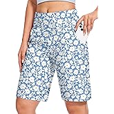 Blouty Women's 9" Bermuda Long Shorts Knee Length with Pockets High Waisted Shorts for Women Lounge Walking Athletic