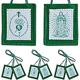Scapulars Catholic, 3 Pack Green Scapular Of Immaculate Heart of Mary Green, Escapularios Catolicos Scapular Catholics Necklaces Religious Gift, Mexican Decor Religious Statues Wall Cross