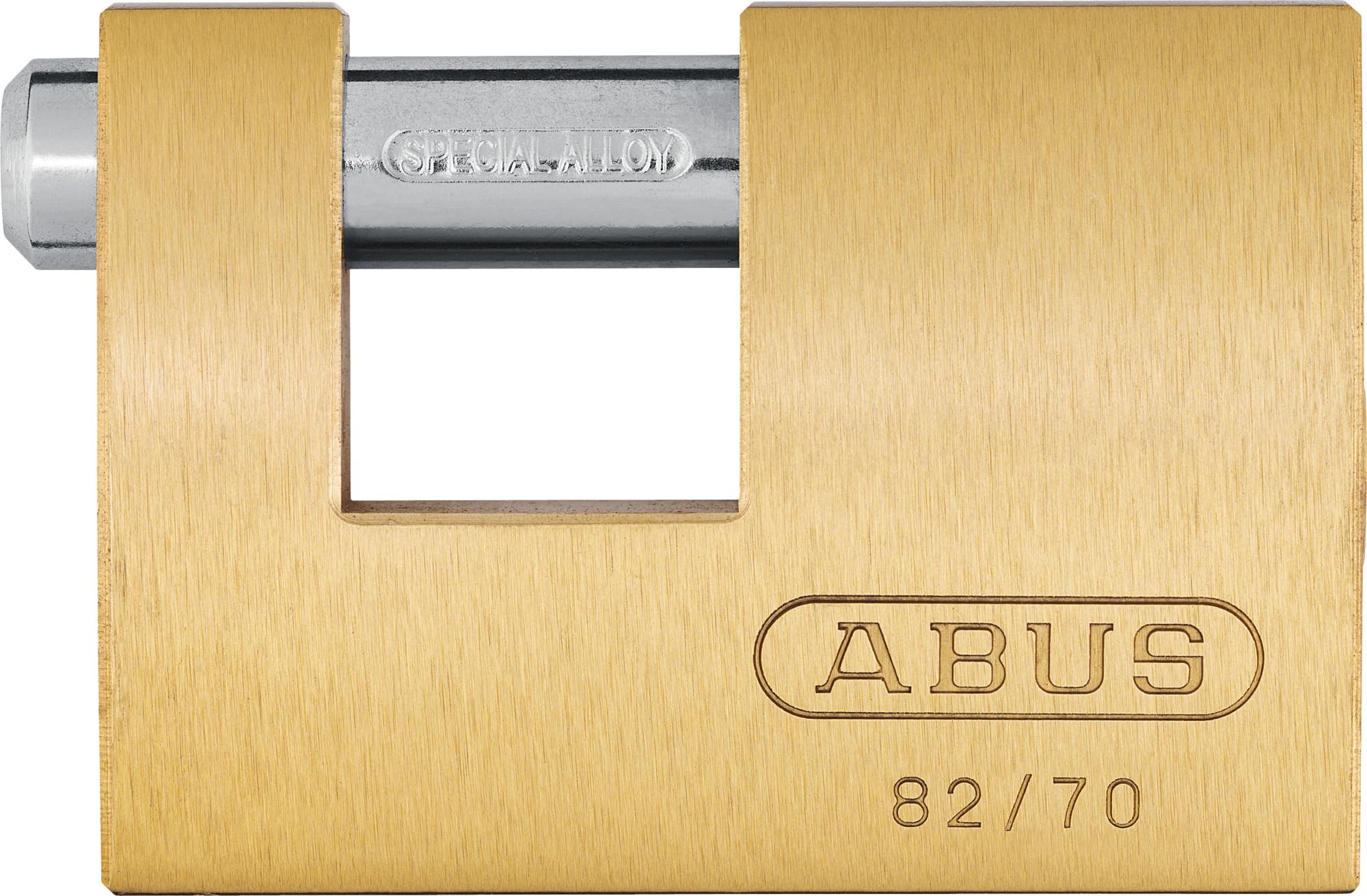 ABUS Brass Padlock 82/70 - Monoblock Padlock for Roller grilles, Vending Machines, containers and Much More. - Locking Bolt Made of Hardened Steel - ABUS Security Level 6
