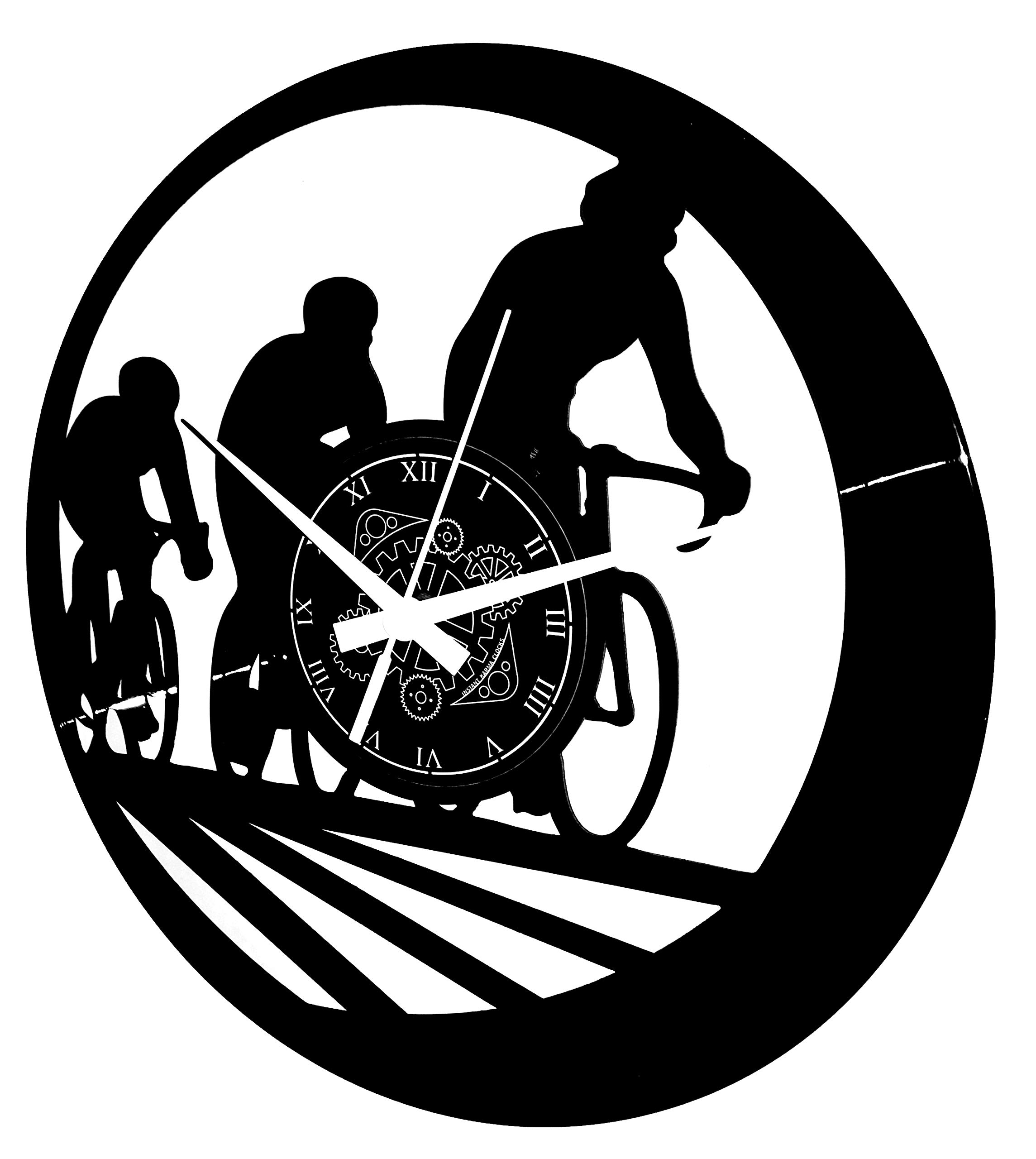 Instant Karma Clocks | Cycling Wall Clock with Road Bike Design – Silent No-Ticking | Perfect for Bedroom, Office, Studio, Cabin, Living Room – Unique Decoration