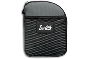 Golf Valuables Pouch with Clip by Sunday Golf | Zippered, Water Resistant Nylon, for Extra Tees, Pencils, Ball Markers