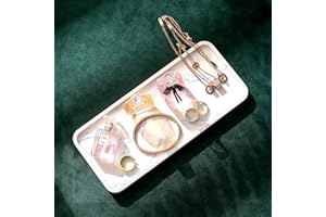 Plentio 9" Stone Rectangle Bathroom Tray for Counter - Unique Luxury Decor Gift-Diatomaceous Earth Tray for Bathroom, Kitchen - Countertop Organizer for Jewelry, Perfume, Candles