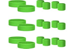 Samoyee 18 Pcs Sweatbands for Kids Sports Colorful Elastic Headband Wrist Bands Sets Moisture Wicking Sweat Band for Team Activity, Basketball, Football, Running, Gym & Exercise
