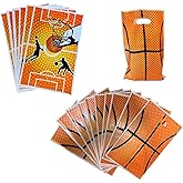 40PCS Basketball Goodie Bags With Two Styles Basketball Treat Candy Bags Plastic Party Favor Bags Basketball Bag for Sports Themed Party