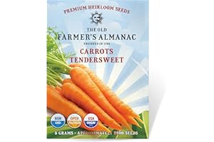 The Old Farmer's Almanac Heirloom Carrot Seeds (Tendersweet) - Approx 2600 Seeds - Non-GMO, Open Pollinated