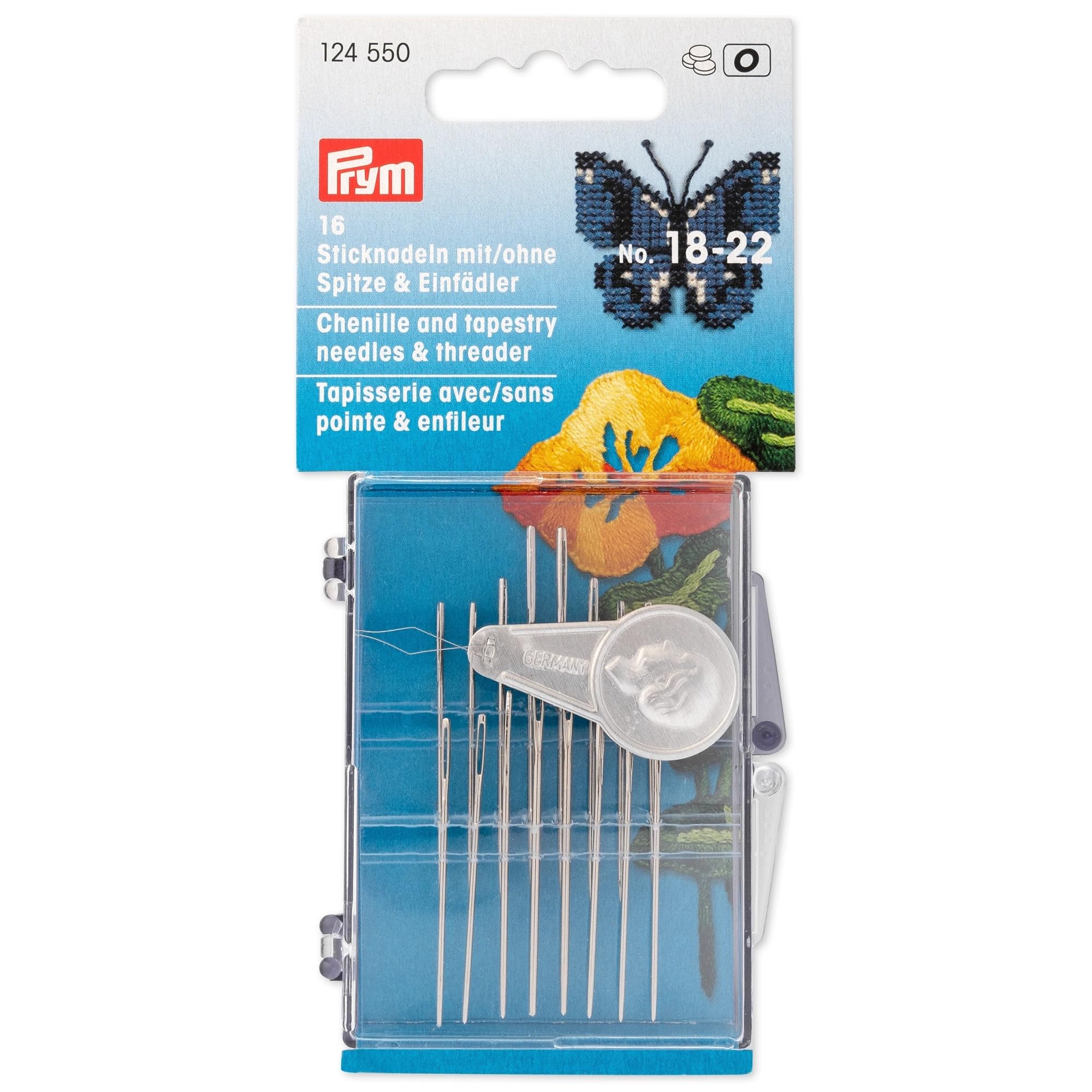 Prym - Embroidery Needles No.18-22 with Threader - 1 Unit