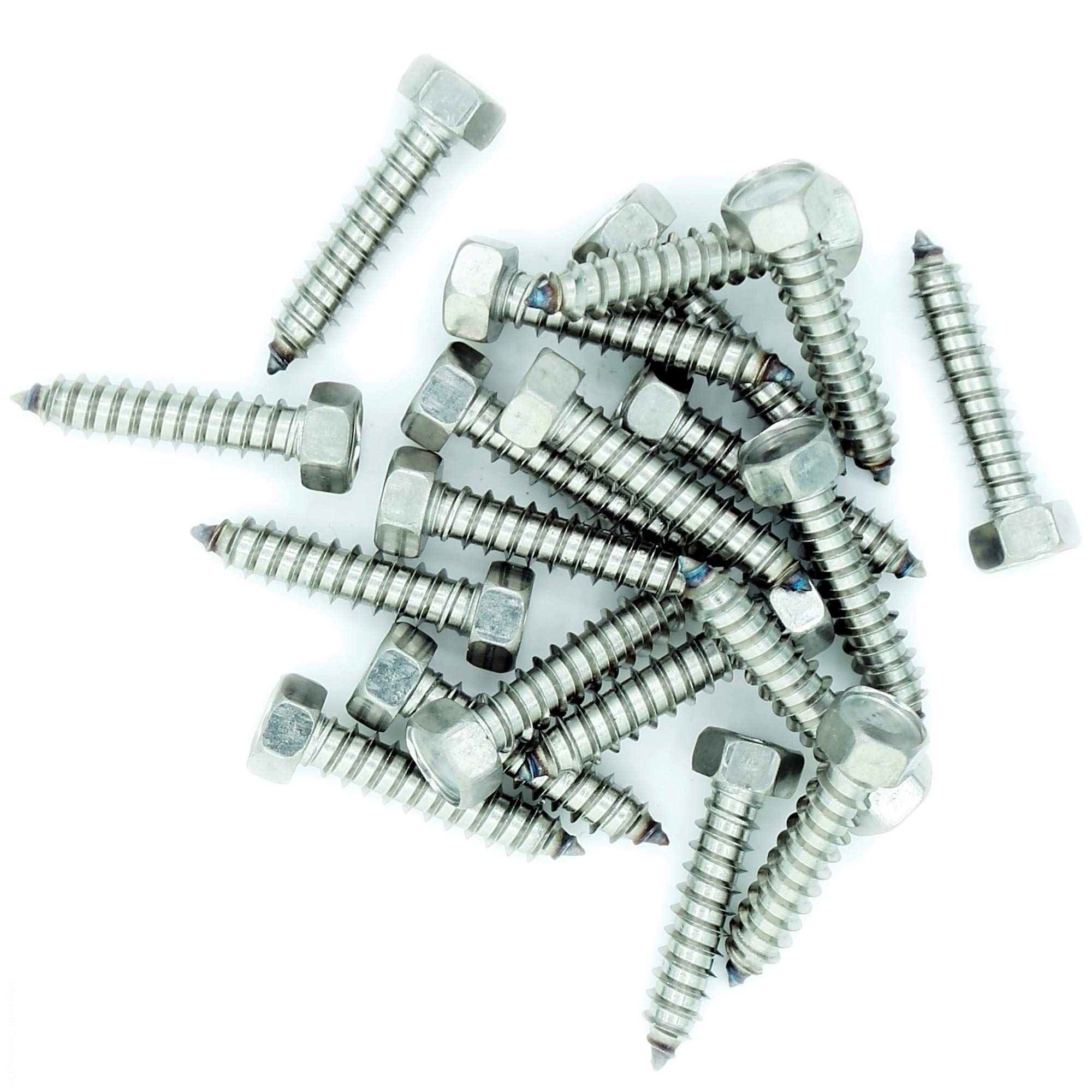 No.7 x 2 (3.9mm x 50mm) Hex Self-Tapping Screw - Stainless Steel (A2) (Pack of 20)