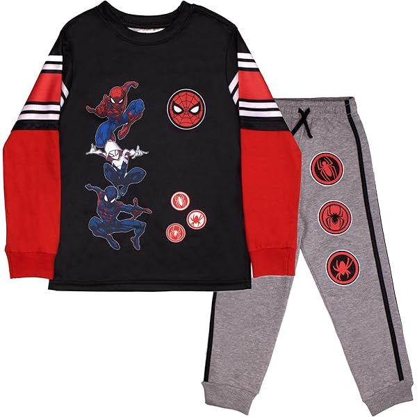 Marvel Spider-Man 3-teiliges Set Jungen - Miles Morales Jogger & T-Shirt
