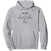 Aries Heart Beat Fire Sign Zodiac Astrology Pullover Hoodie
