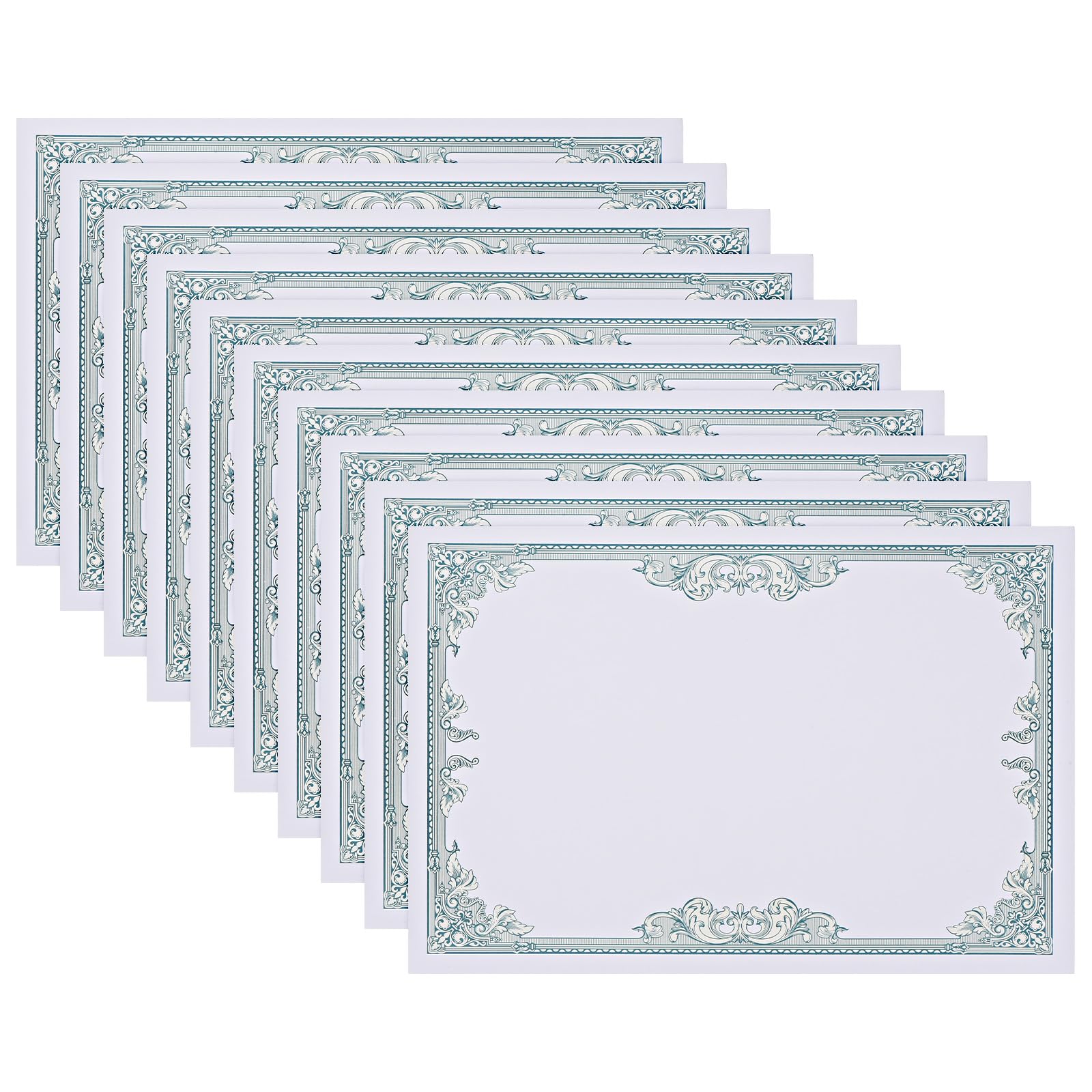PATIKIL 25 Sheets Blank Certificate Paper, 8.5x11 Diploma Paper 180GSM for Office, Business, Graduation, White Paper with Green Border
