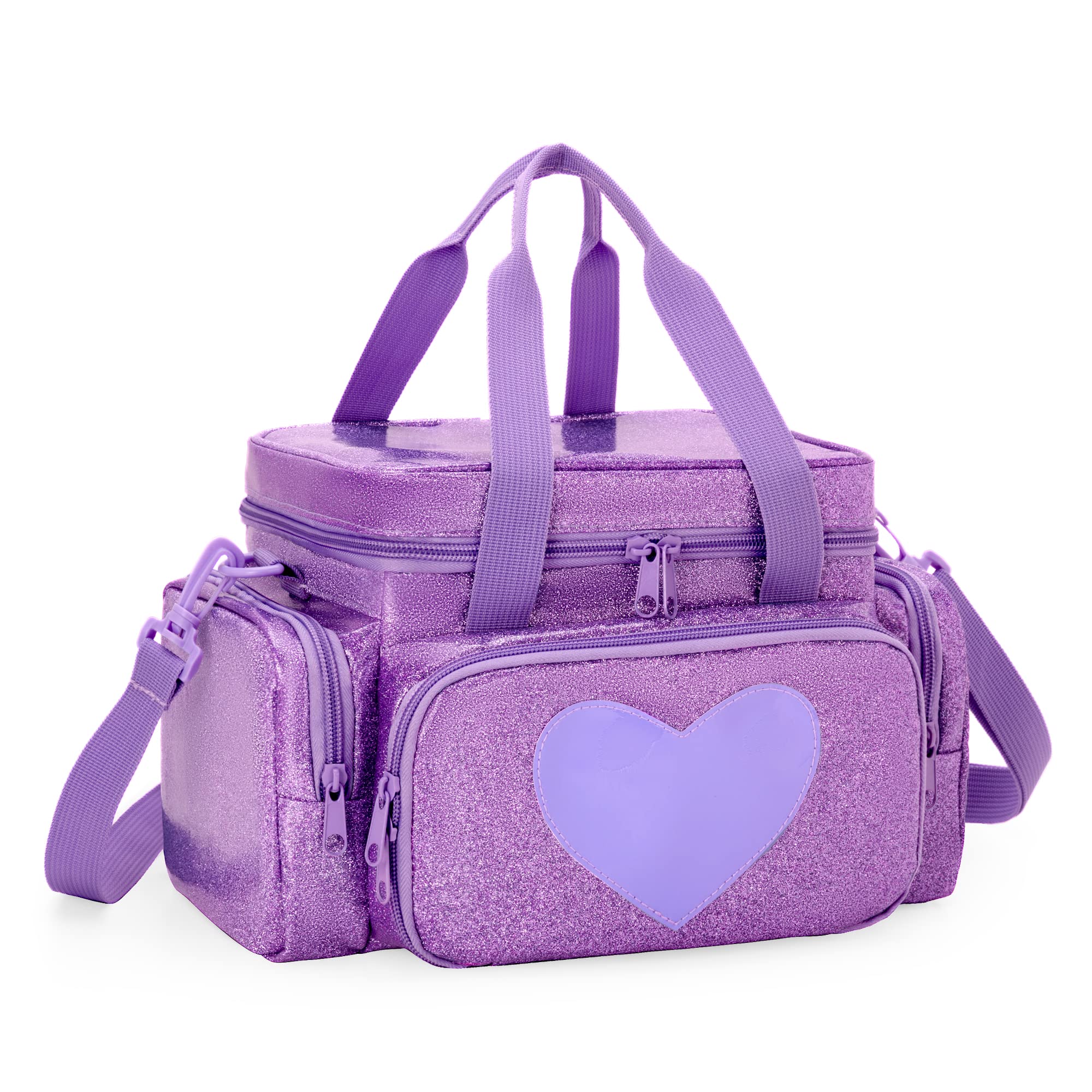 LoDrid Carrying Case Compatible with Tonie 2/1, Storage Bag Organizer for Audio Player Set and Accessories with Handle and Shoulder Strap, Purple, Bag Only, Patented Design