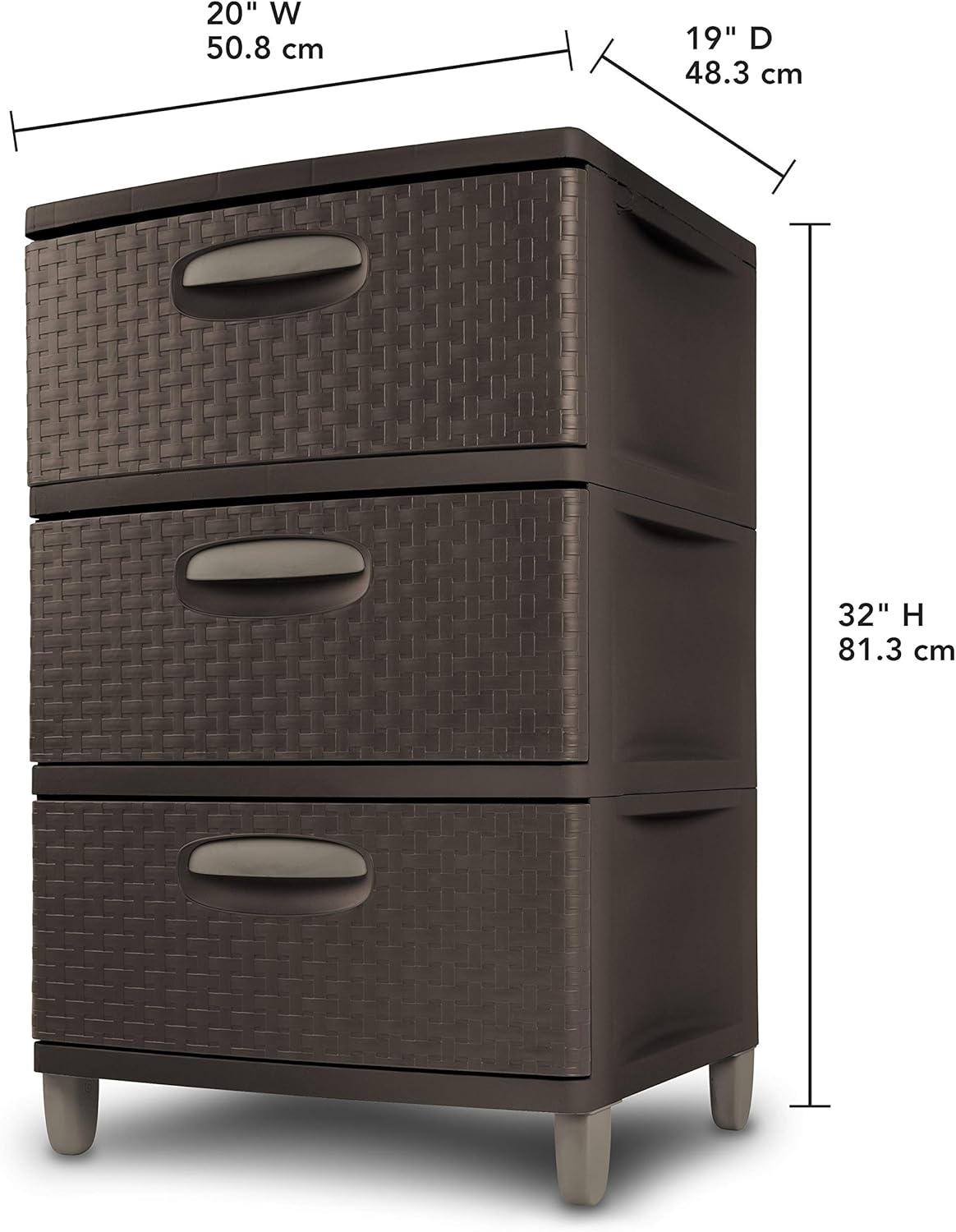drawer unit on Sterilite 01986p01 3 Weave Drawer Unit 1 Pack Espresso With Driftwood Handles And Legs Home Kitchen Kolenik Storage Organization