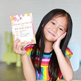 BestaFiesta 36 Pink Girls Party Invitations Folding Envelopes Holographic view 6