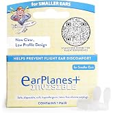 EarPlanes+ Invisible Airplane Travel Ear Protection Clear Low-Profile Design (Small, 1, Count)