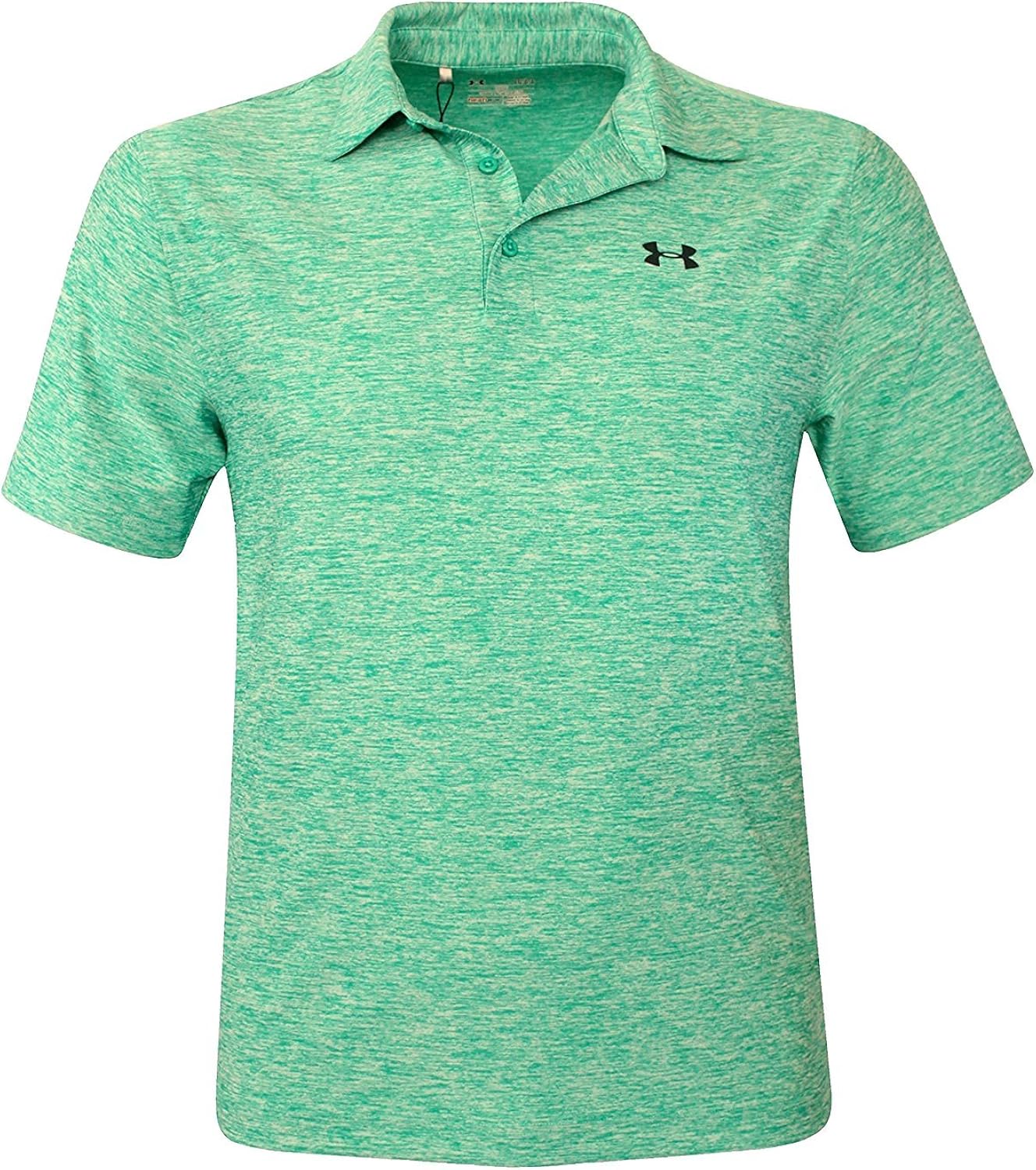 Under Armour Mens UA Elevated Heather Polo Shirt UPF30 Gray Heather/Black Sports & Fitness 