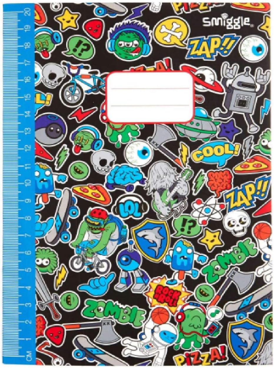 Smiggle A5 Sunny Lined Exercise Book from Maxmilli gift collection (Black)